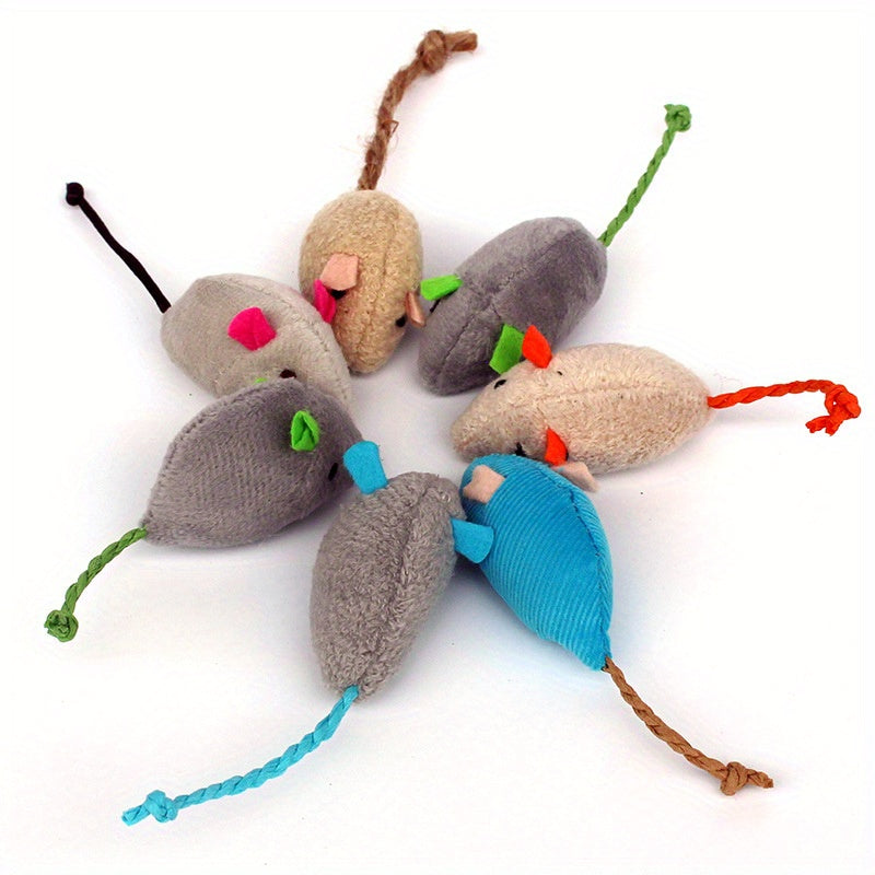 5pcss Mouse Shaped Plush Cat Toys Set, Amusing Cat Toys For Cat Interactive Accessories