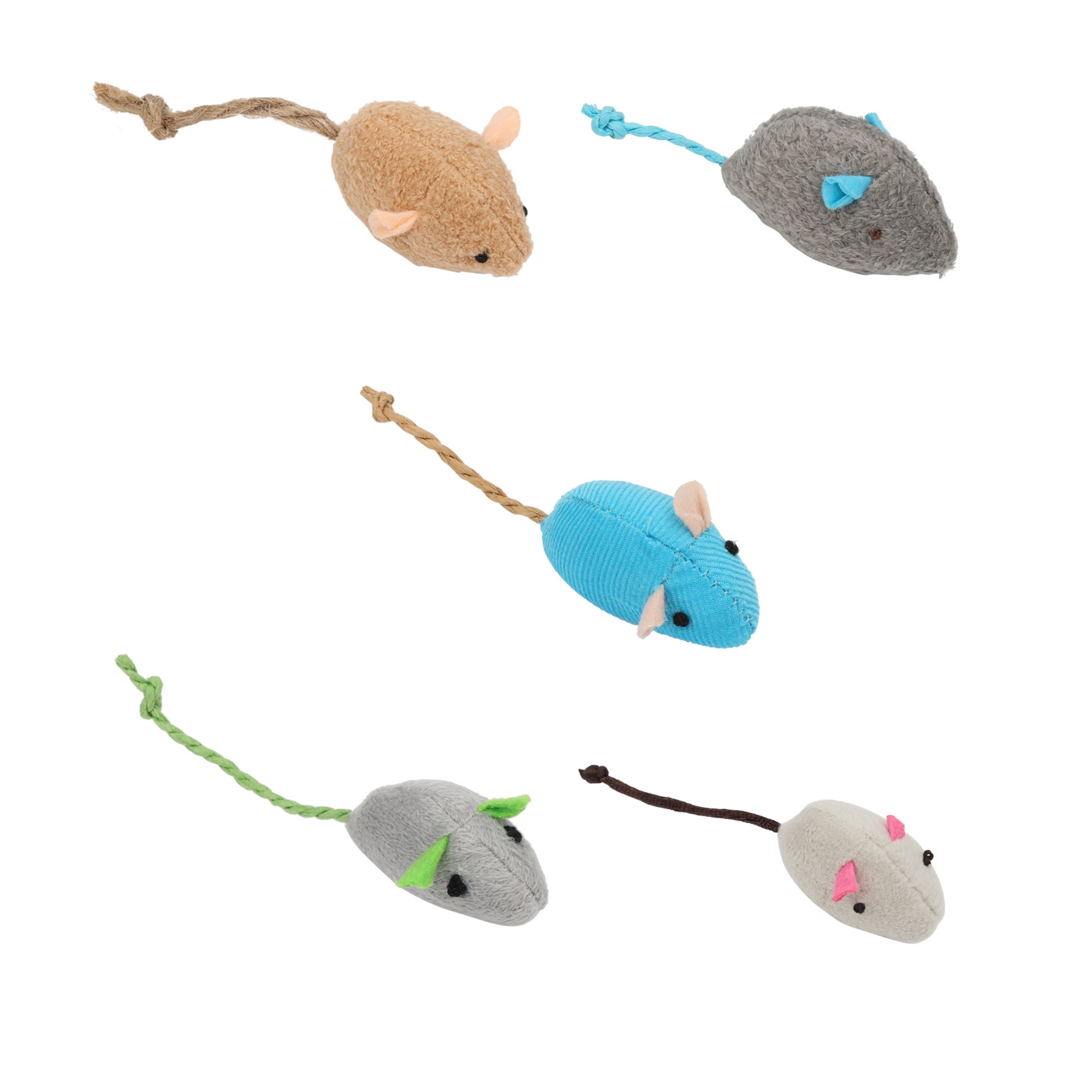 5pcss Mouse Shaped Plush Cat Toys Set, Amusing Cat Toys For Cat Interactive Accessories