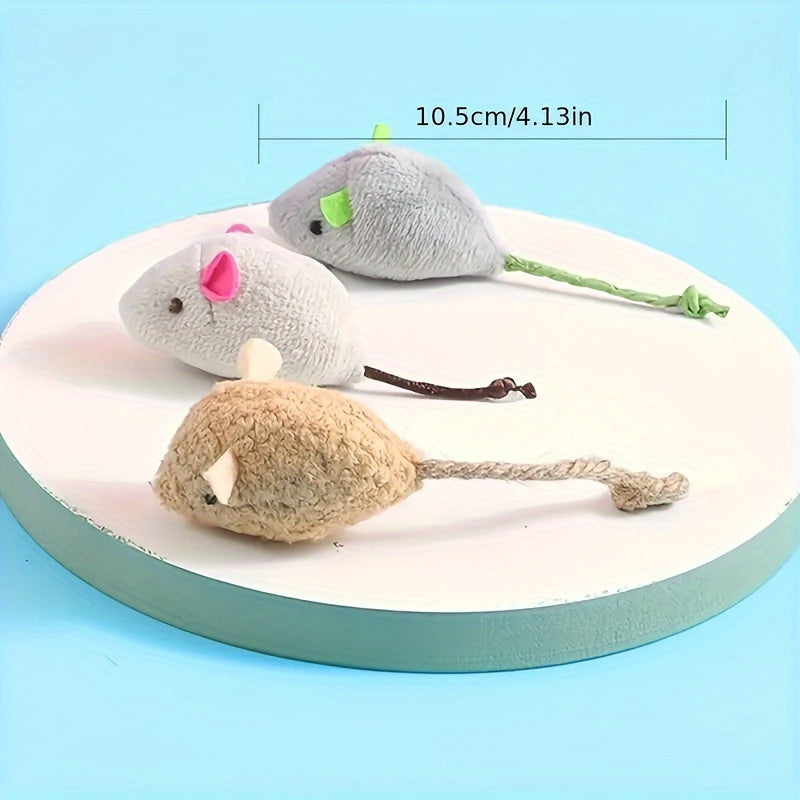 5pcss Mouse Shaped Plush Cat Toys Set, Amusing Cat Toys For Cat Interactive Accessories