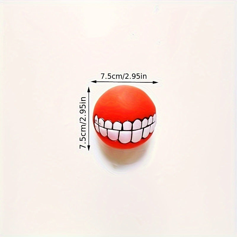 1pc Assorted Varieties Teeth Pattern Dog Chew Ball Toy, Tough Squeaky Dog Grinding Teeth Toy, Dog Chew Toy, Dog Chew Ball, Dog Chewing Toy, Dog Chewing Ball, Dog Toys, Without Battery