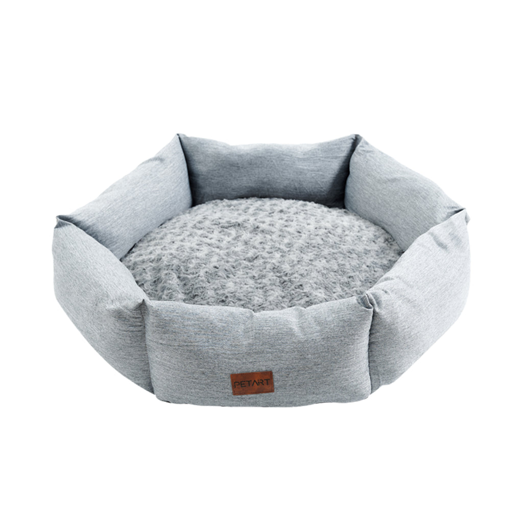 PetArt Rose Velvet Hexagonal Sofa Bed - Fluffy Plush Couch