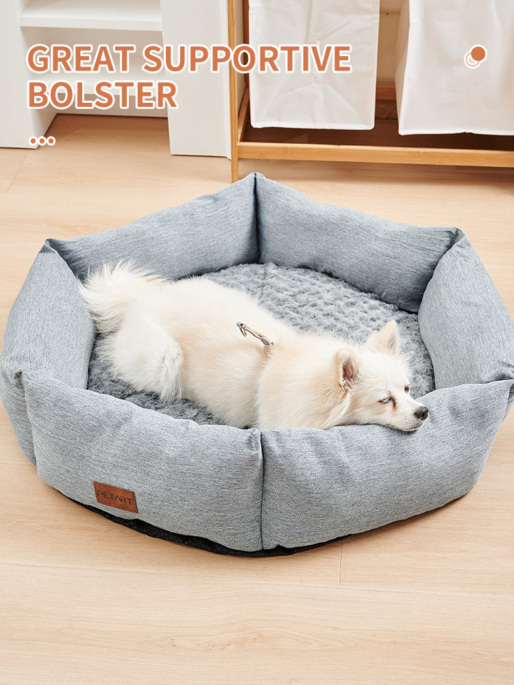 PetArt Rose Velvet Hexagonal Sofa Bed - Fluffy Plush Couch