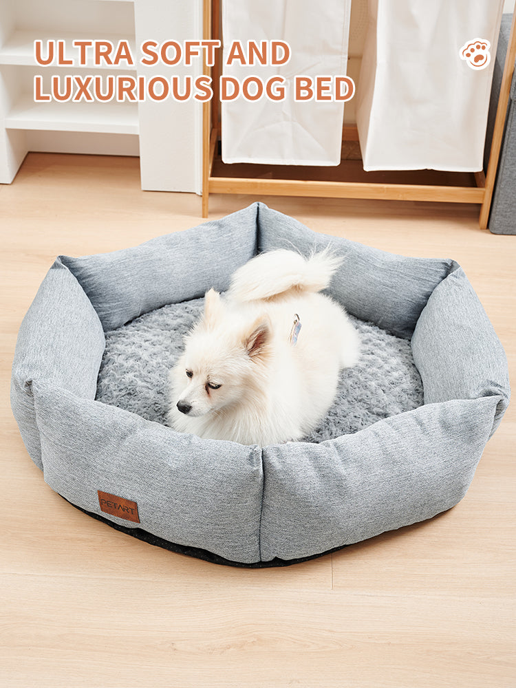 PetArt Rose Velvet Hexagonal Sofa Bed - Fluffy Plush Couch