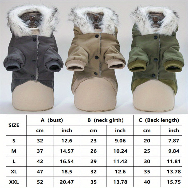 Pet Dog Coat, Waterproof Polyester, Hooded Cotton Jacket, Machine Washable, Spring All-Season, Small Breed, Pullover Fit, Dog Apparel Accessories