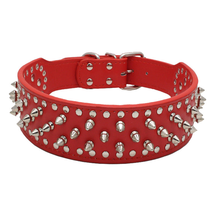 BellRub Leather Rivet Dog Collar – Adjustable | 6 Colours | XS–L