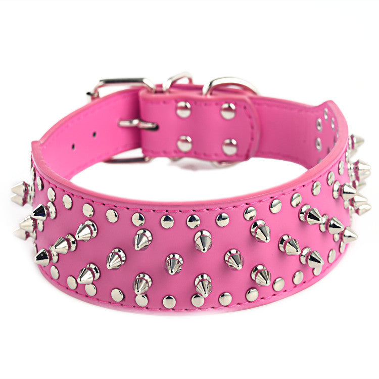 BellRub Leather Rivet Dog Collar – Adjustable | 6 Colours | XS–L