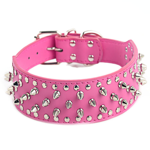BellRub Leather Rivet Dog Collar – Adjustable | 6 Colours | XS–L