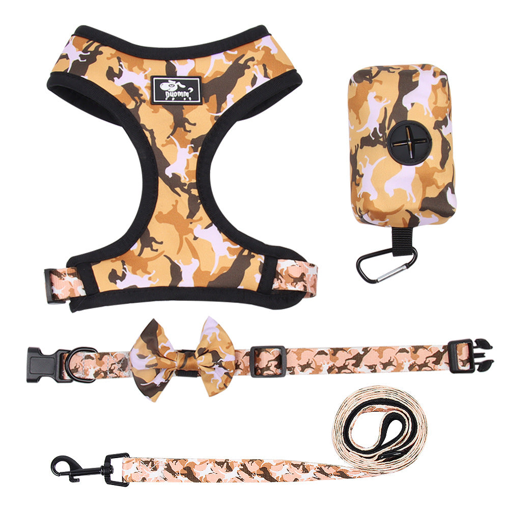 BellyRub Duomm-  Camoflage Style Chest Harness & Leash Set