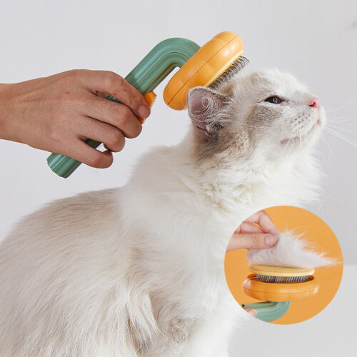 Pumpkin Self-Cleaning Slicker Grooming Brush for Dogs, Cats & Rabbits