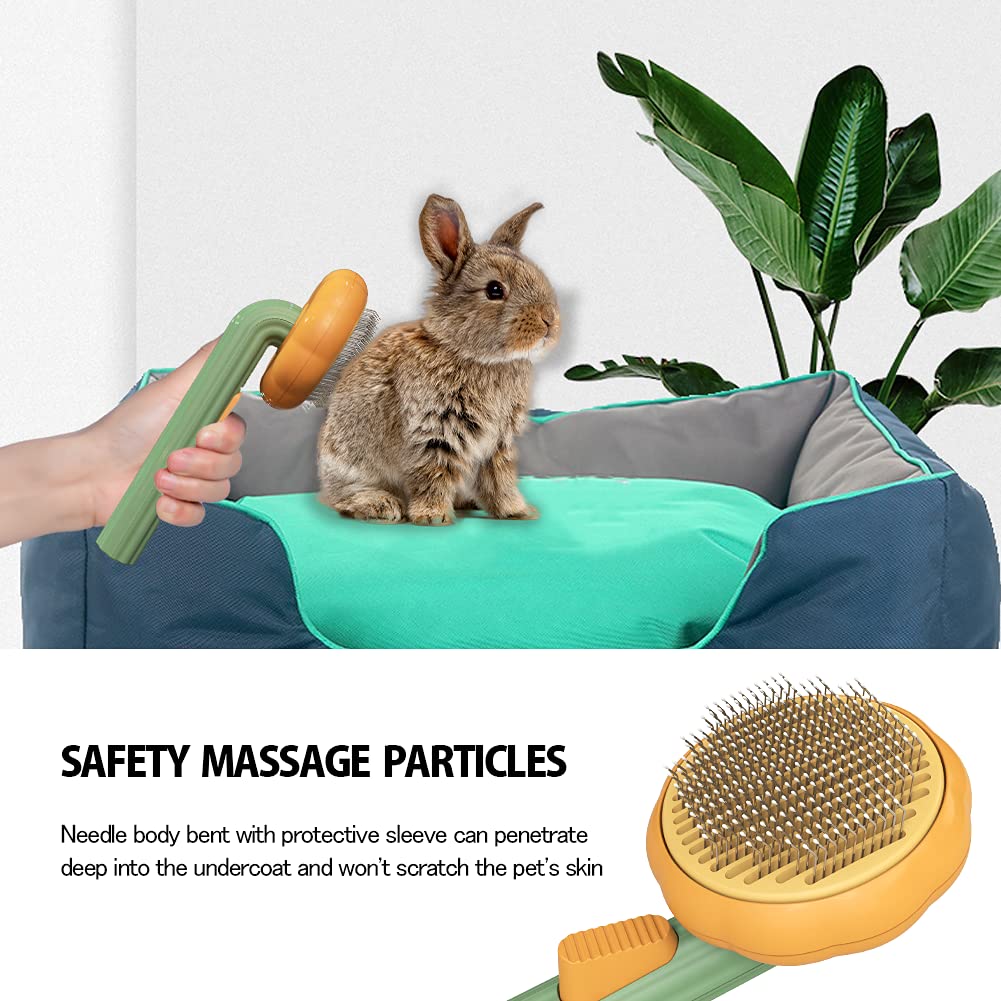 Pumpkin Self-Cleaning Slicker Grooming Brush for Dogs, Cats & Rabbits