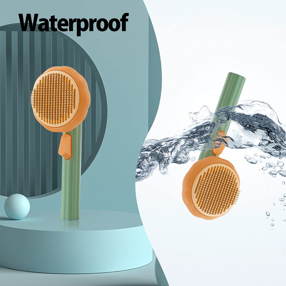 Pumpkin Self-Cleaning Slicker Grooming Brush for Dogs, Cats & Rabbits