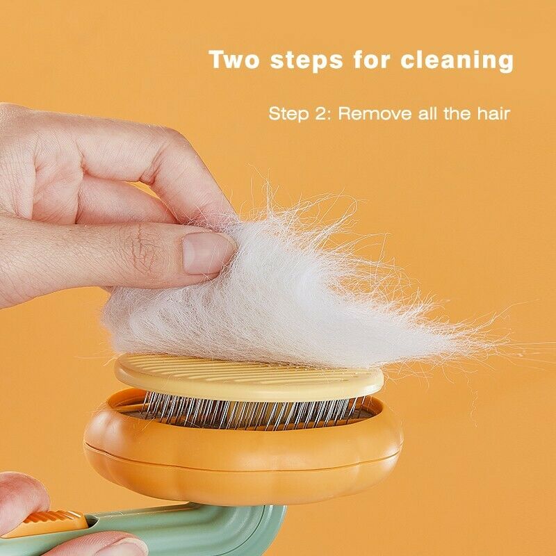 Pumpkin Self-Cleaning Slicker Grooming Brush for Dogs, Cats & Rabbits