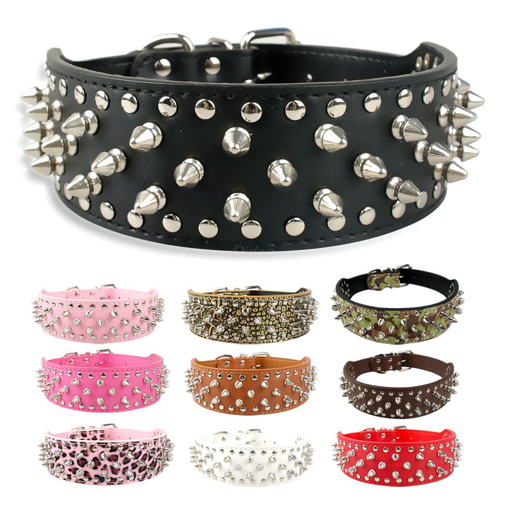 BellRub Leather Rivet Dog Collar – Adjustable | 6 Colours | XS–L