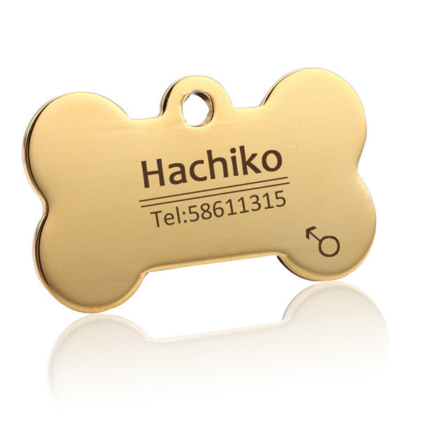 Stainless Steel Custom Pet ID Tag - Free Engraving, Dogs & Cats, 4 Colours & 2 Sizes