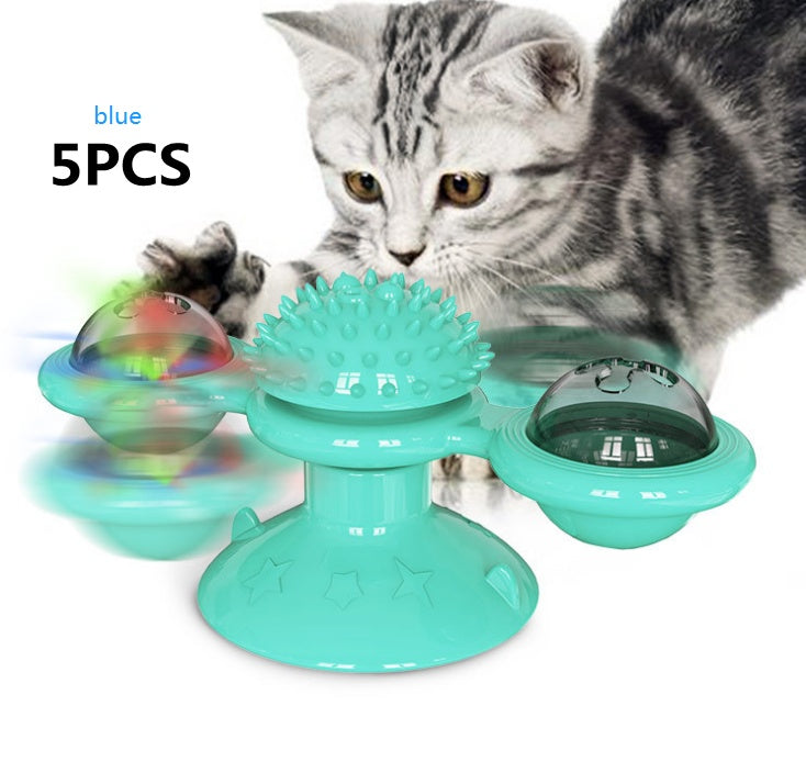 Cat Rotating Windmill Toy - Scratch, Itch & Teeth Cleaning Multi-Function