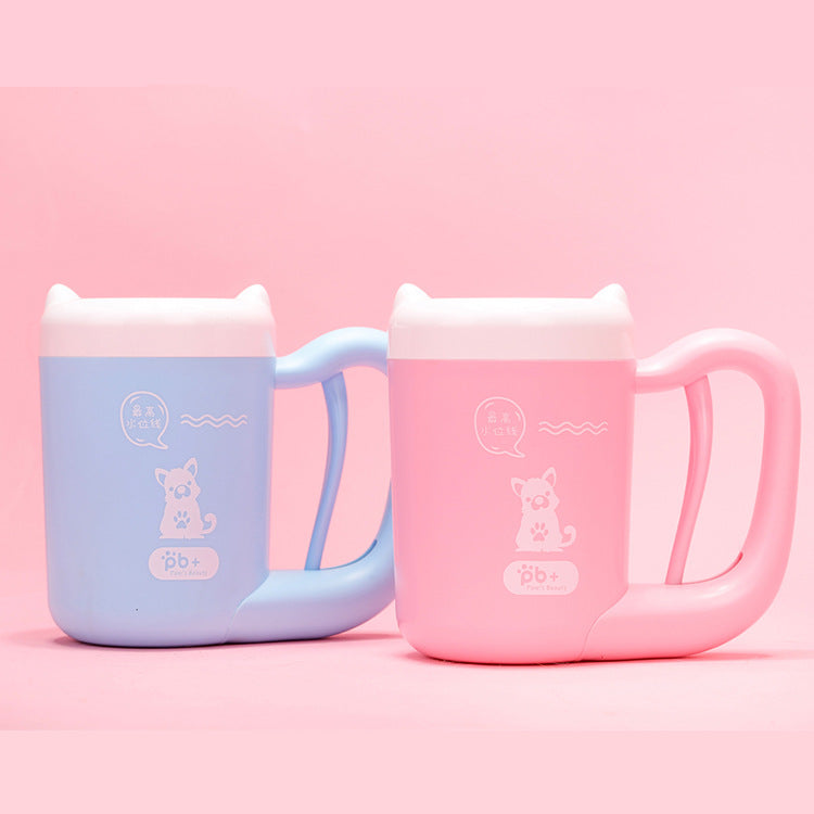PB+ - Pet Paw Washer | Antibacterial Silicone Bristles | Pink & Blue