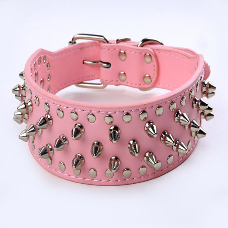BellRub Leather Rivet Dog Collar – Adjustable | 6 Colours | XS–L