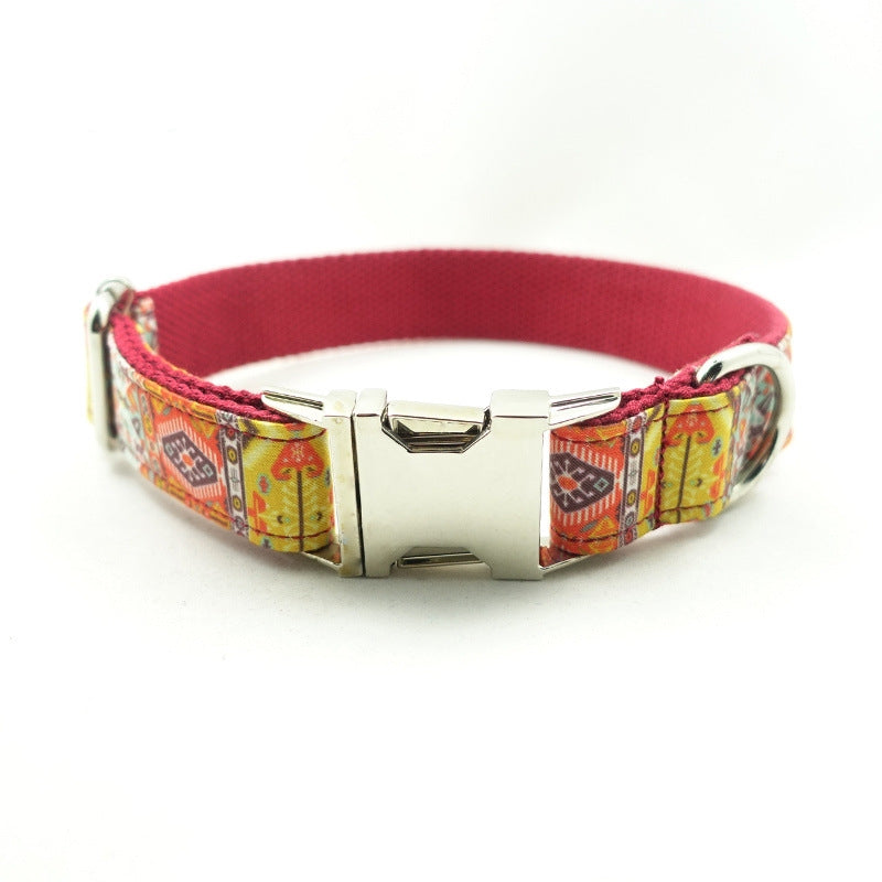 Bohemian Cat & Dog Collar with Bell – Adjustable Polyester Collar with D-Ring | XS–XL