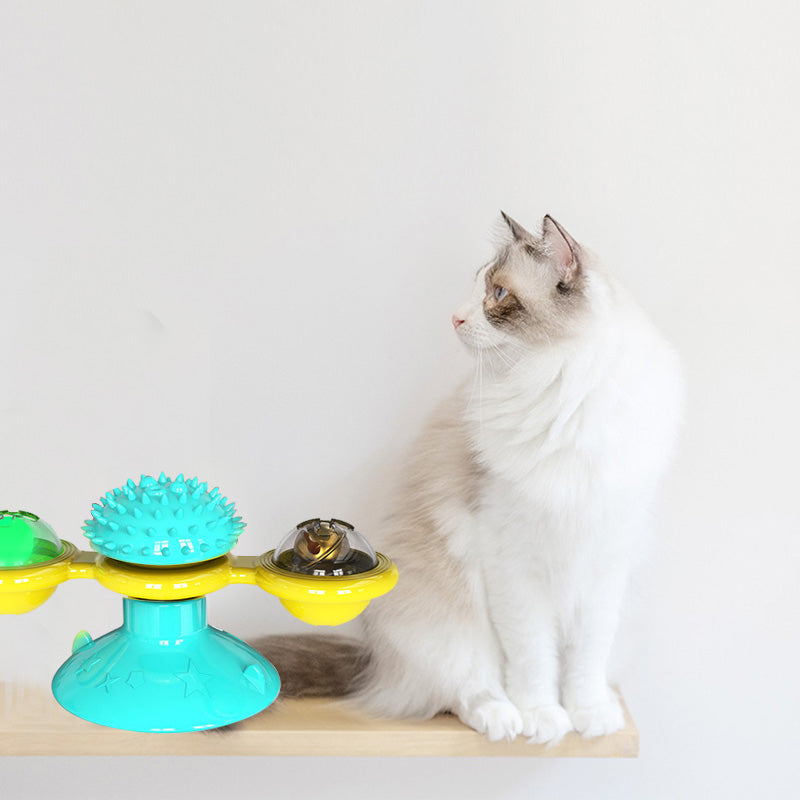 Cat Rotating Windmill Toy - Scratch, Itch & Teeth Cleaning Multi-Function