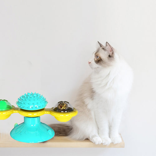 Cat Rotating Windmill Toy - Scratch, Itch & Teeth Cleaning Multi-Function