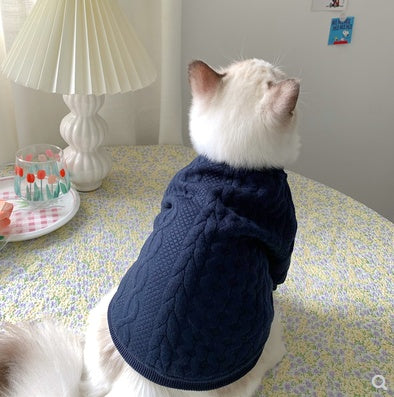 Bow Tie Cat Jumpsuit - Navy Blue