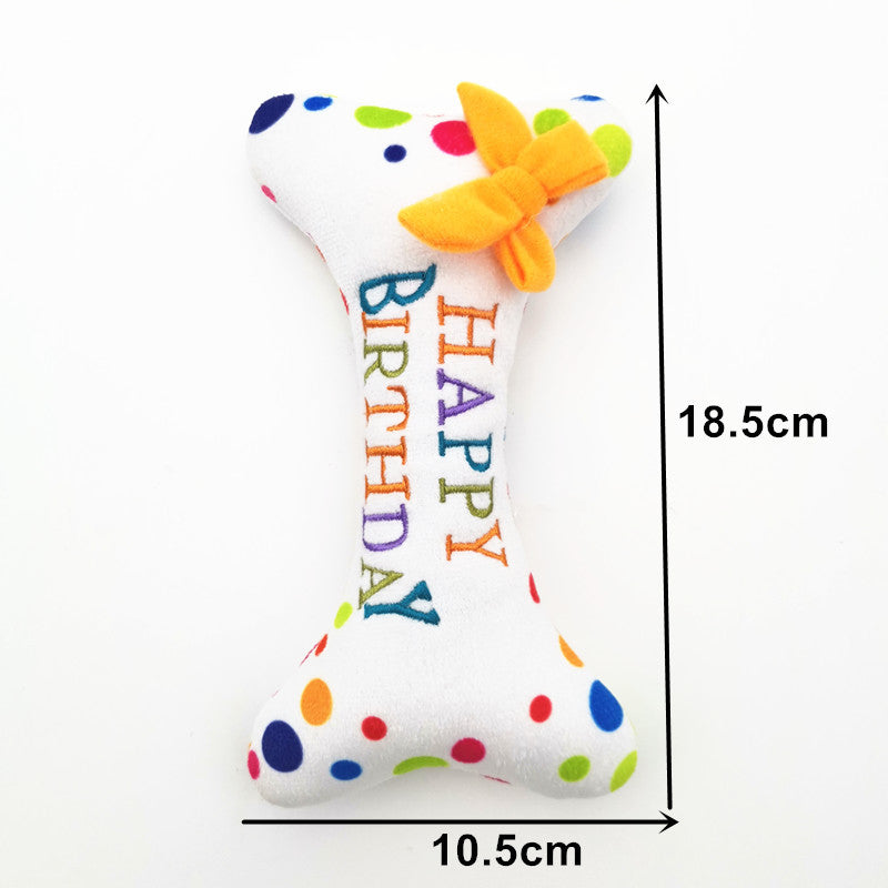 Dog Birthday Cake Plush Toy Set - Squeaky & Soft (Multi Set OR Single Item Option)