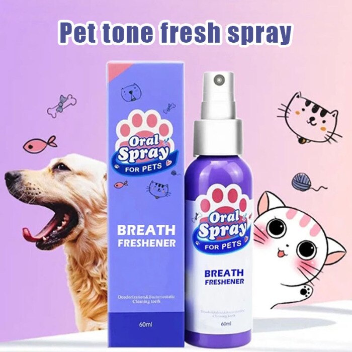 Pet Oral Spray | Fresh Breath & Plaque Control | 60ml - Eliminating Poo Breath