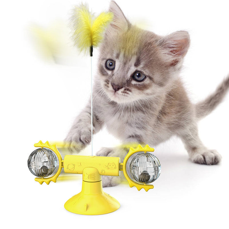 Cat Rotating Windmill Toy - Scratch, Itch & Teeth Cleaning Multi-Function