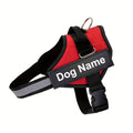 Customisable Reflective Striped Dog Harness - Personalised Name & Number Patch, Anti-Escape, XS-M