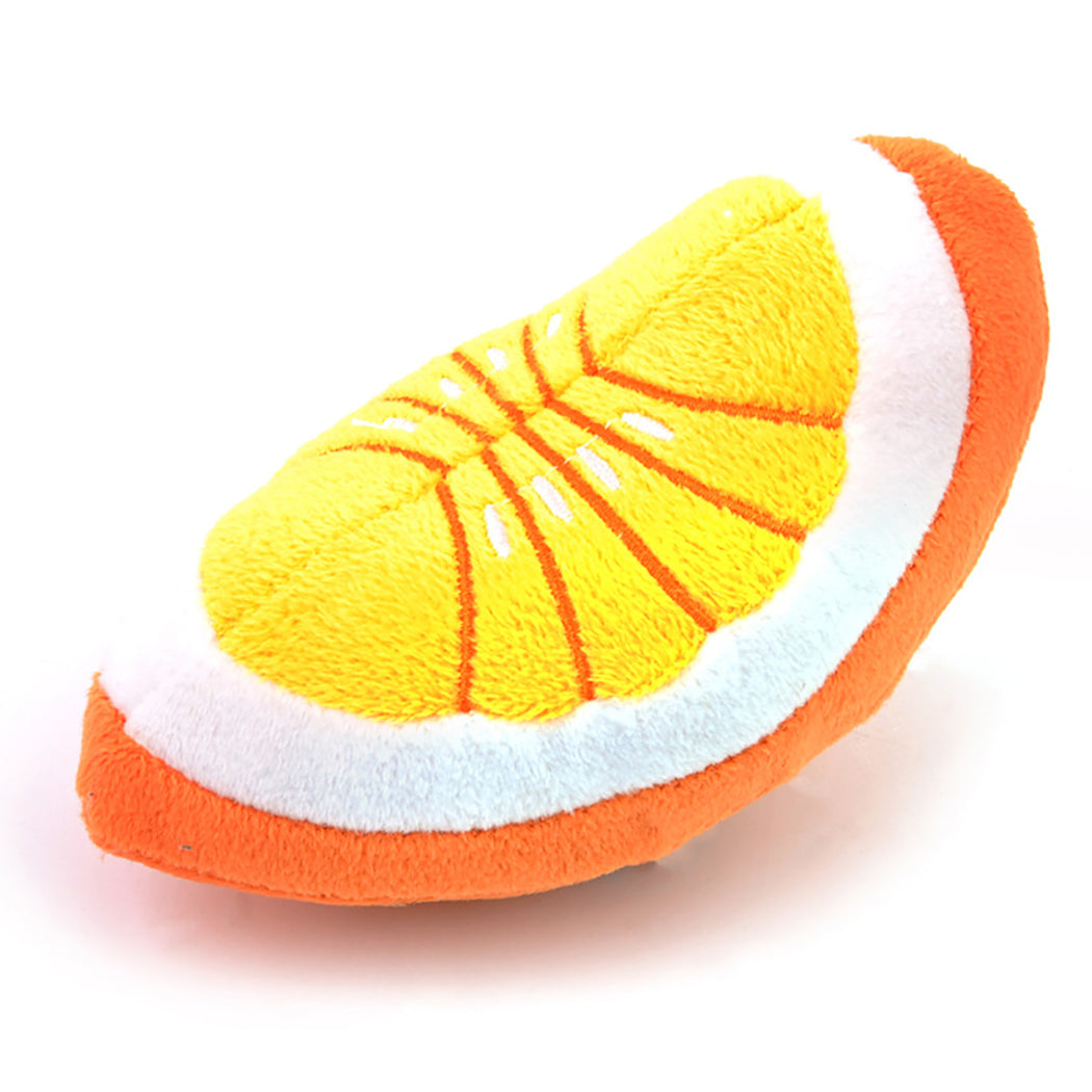 Fruit & Cartoon Plush Squeaky Pet Toy Set - 15 Designs