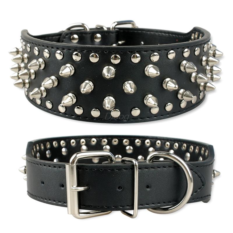 BellRub Leather Rivet Dog Collar – Adjustable | 6 Colours | XS–L