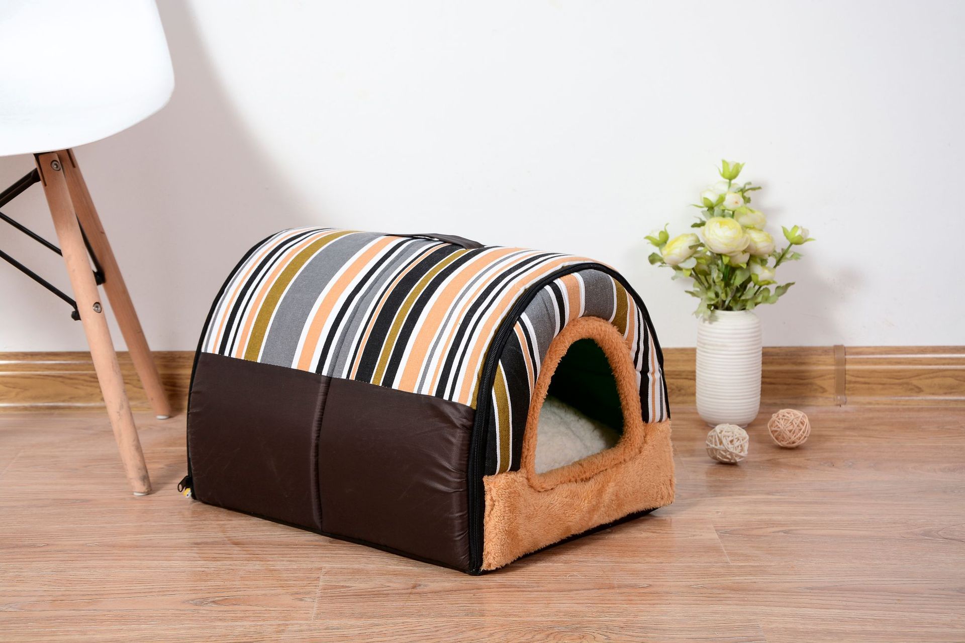 The Burrow – Tunnel Pet House for Cats & Small Dogs (5 Beautiful Print Options)
