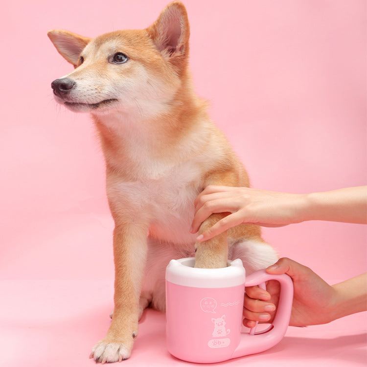 PB+ - Pet Paw Washer | Antibacterial Silicone Bristles | Pink & Blue