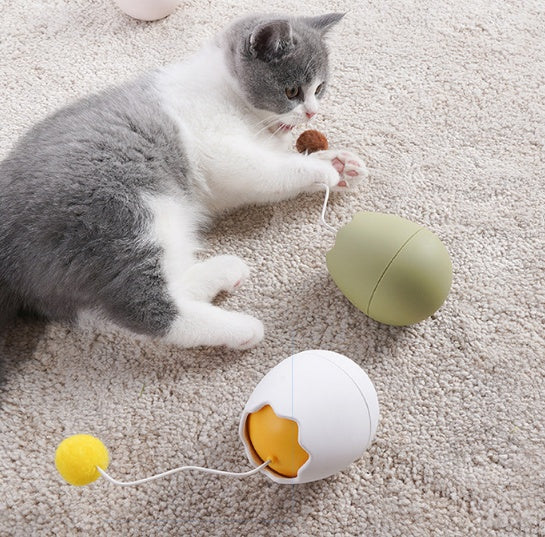 Interactive ABS & Cotton Ball Cat Teaser Toy - 3 Colours
