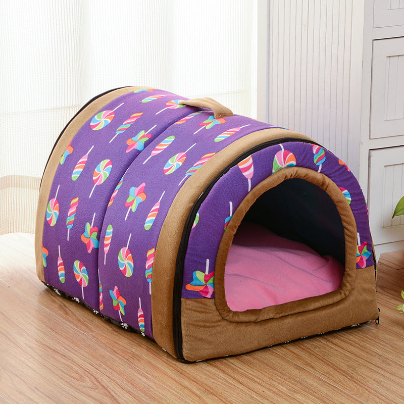 The Burrow – Tunnel Pet House for Cats & Small Dogs (5 Beautiful Print Options)