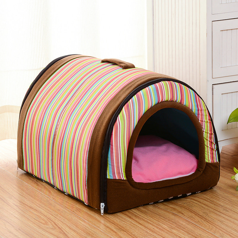 The Burrow – Tunnel Pet House for Cats & Small Dogs (5 Beautiful Print Options)