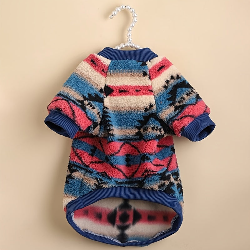 Warm Floral Print Pet Sweater For Small And Medium Dogs - Cozy And Stylish Cold Weather Dog Apparel