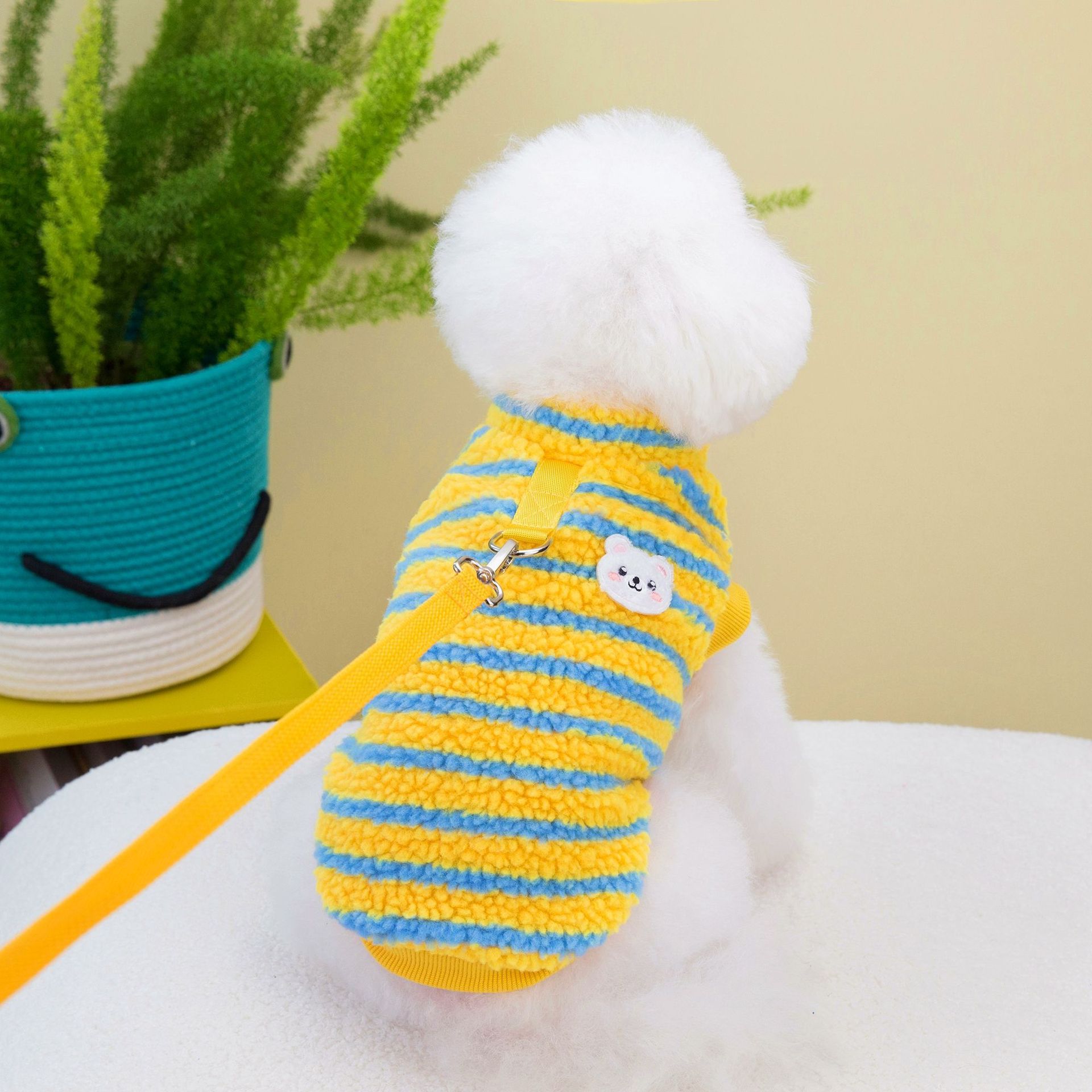 PawBear - Thickened Striped Pet Top + Harness Clip