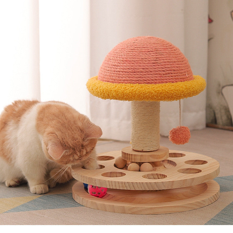 Cats Pink Wood Sisal Claw Grinding Toy - Small & Large