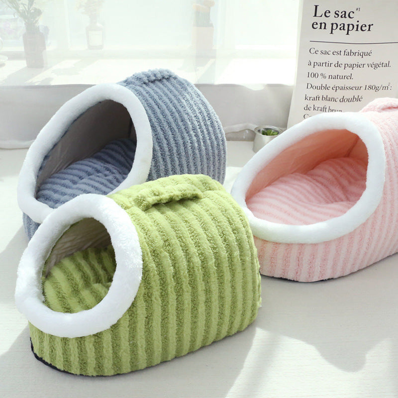 BellyRub Macaron Cat Bed | Double-Layer Plush Nest | S, M & L