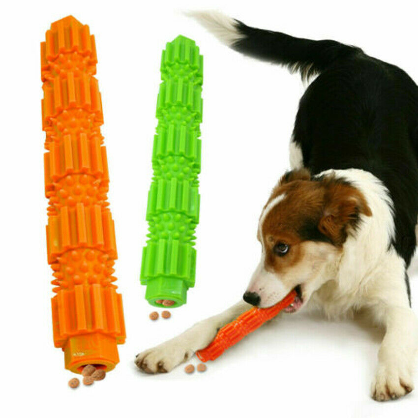 Rubber Treat Dispensing Dog Chew Toy - Teeth Cleaning & Squeaky