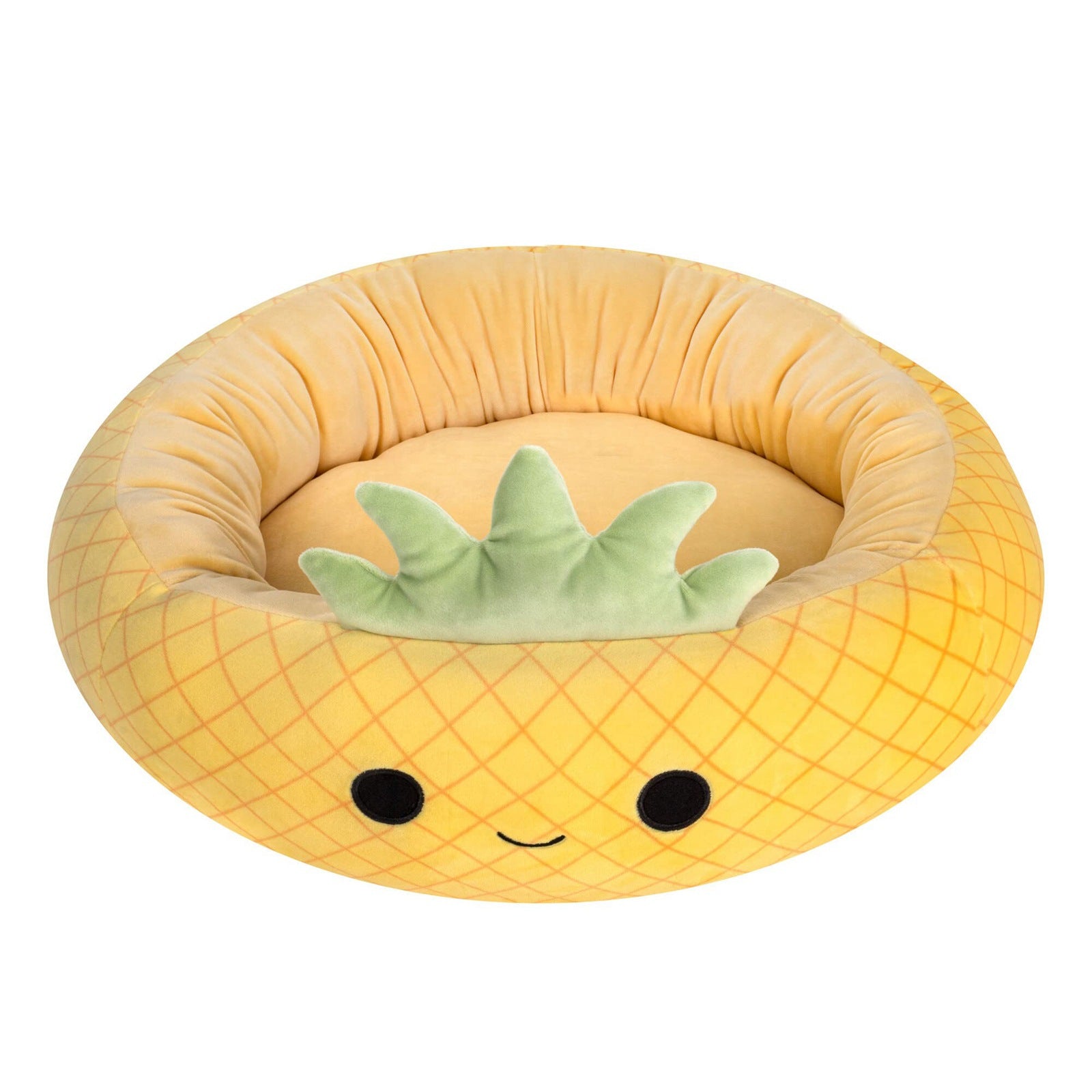 BellyRub Plush Round Dog Bed | Animals & Fruits Print | 65cm
