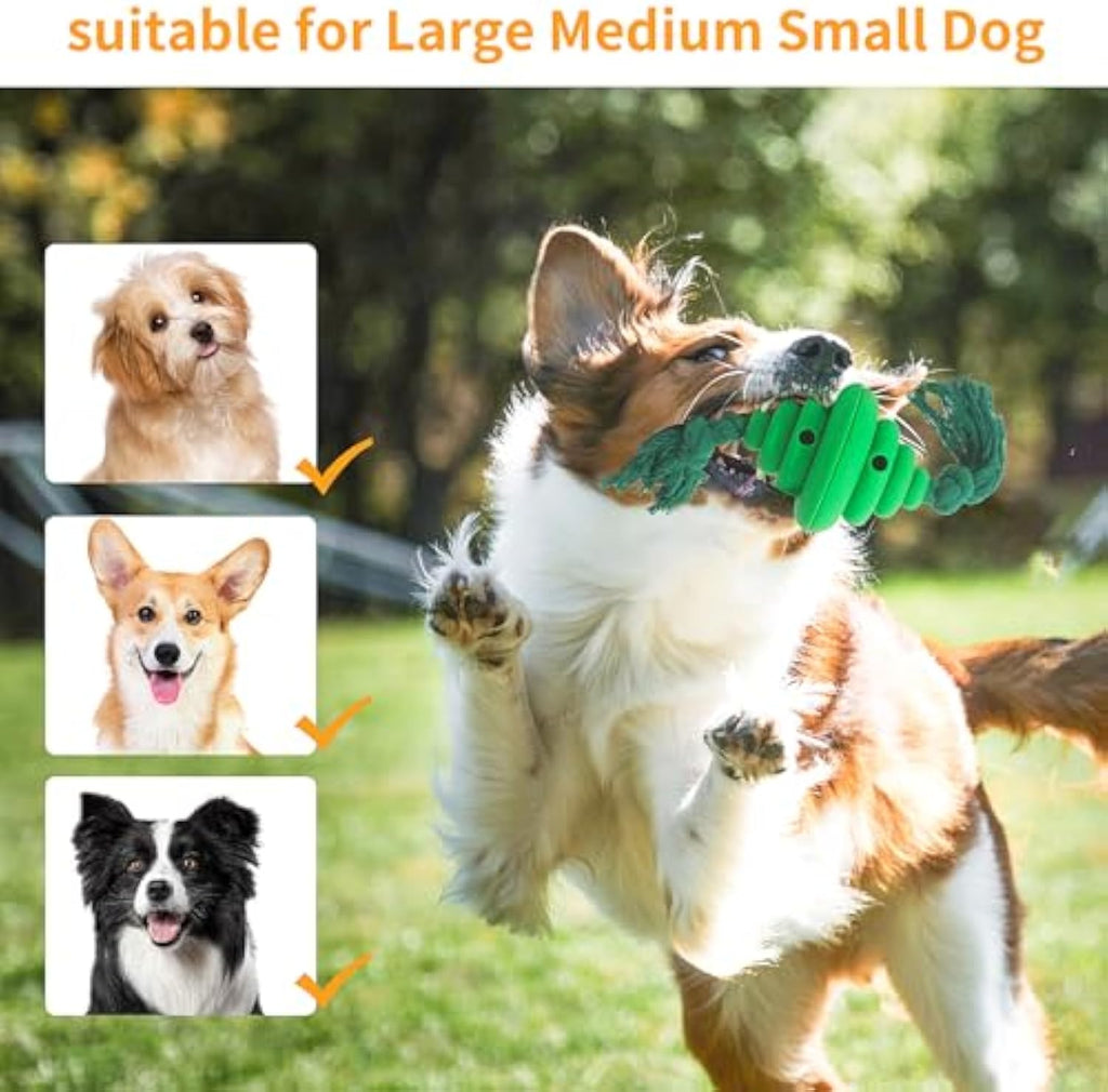 Rope Ball Treat Dispensing Dog Toy (Yellow OR Green)