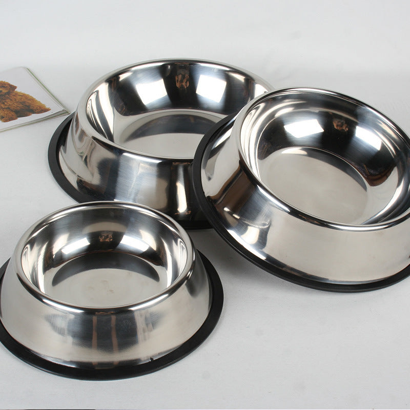 Non-Slip Stainless Steel Pet Bowl – 6 Sizes | Single or Twin Pack