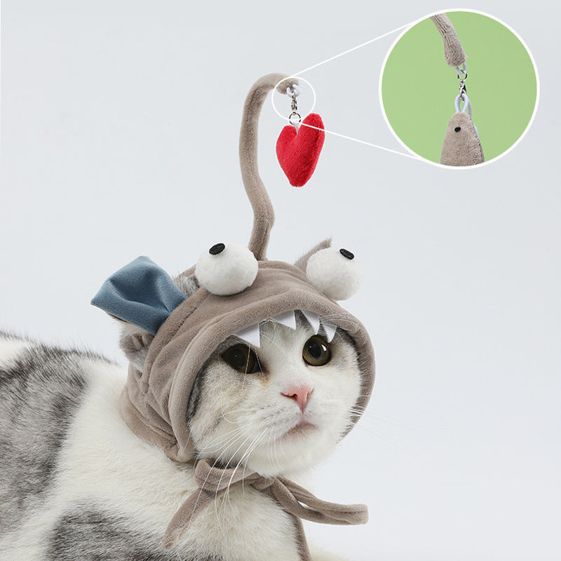 Head-Mounted Feather Cat Wand Toy - Hands-Free Interactive Play