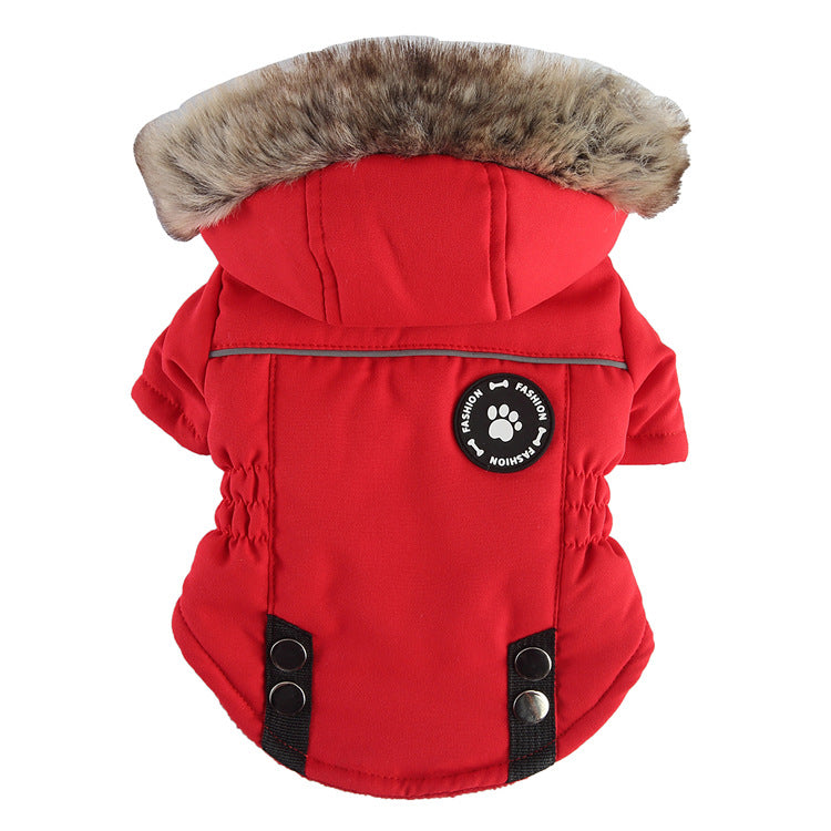 BellyRub Padded Dog Jacket with Harness Clip | For Dogs - Hooded & Non Hooded Options (Red, Army Green, Blue, Black)