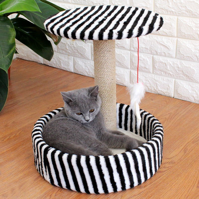 Small Sisal Cat Tree with Cave & Jumping Platform – All-Season Cat House | 5 Colours