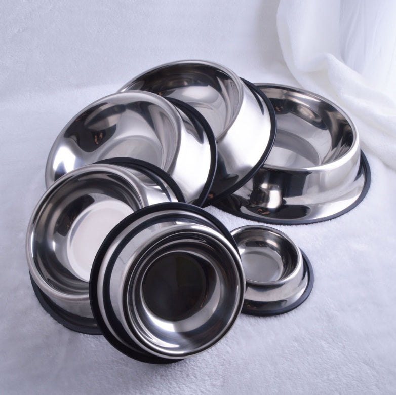 Non-Slip Stainless Steel Pet Bowl – 6 Sizes | Single or Twin Pack