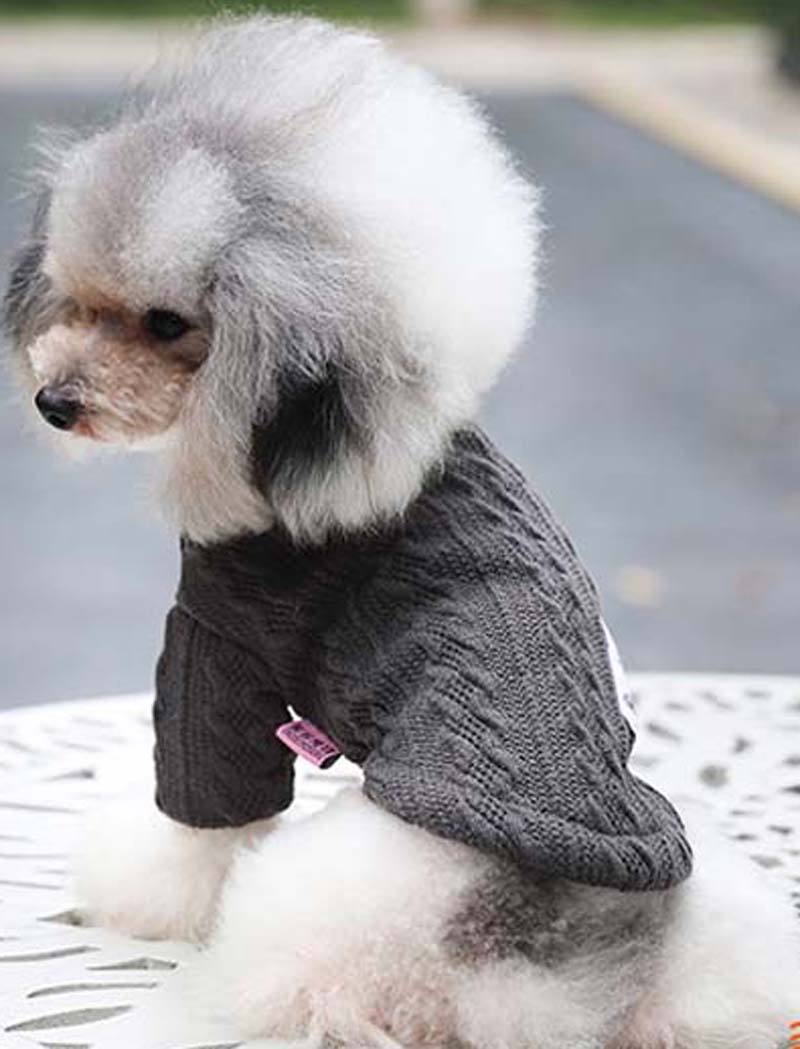 Pure Colour Knitted Dog Sweater - Acrylic Autumn & Winter Essential