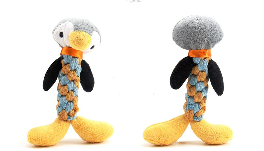 Cute Character Plush Squeaky Molar Dog Toy - 8 Designs